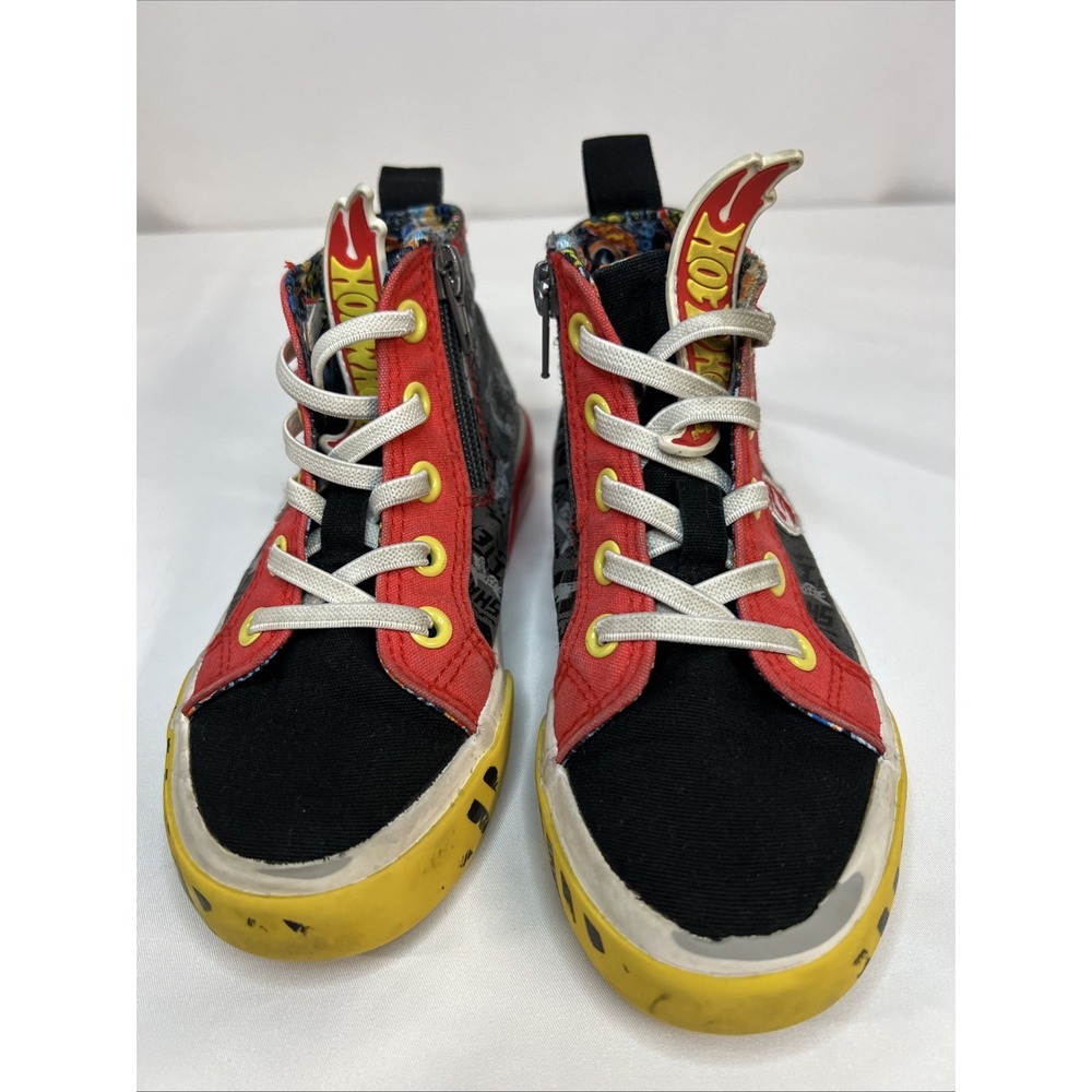 Mattel Hot Wheels Hi-Top Boys Canvas Sneakers Size 11